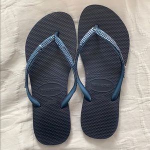 Blue Havaianas sandals